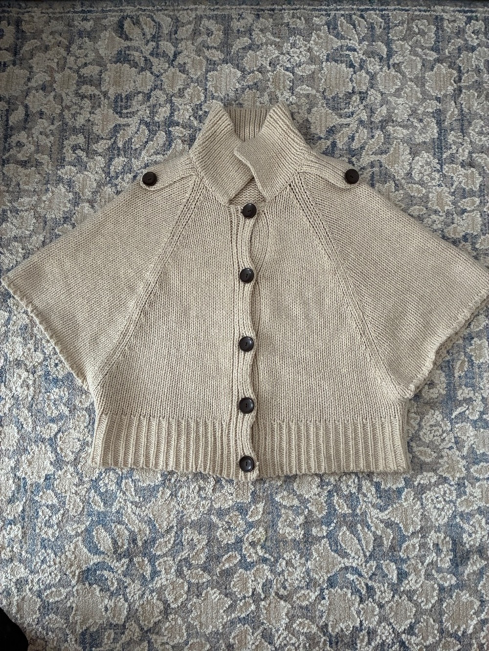 Apt. 9 Taupe Button-Front Knit Cape